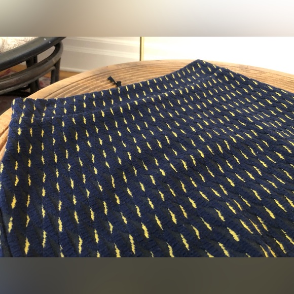 Anthropologie Maeve Hannon Textured Stretch Sweater Pencil Skirt Navy Blue - Picture 6 of 9